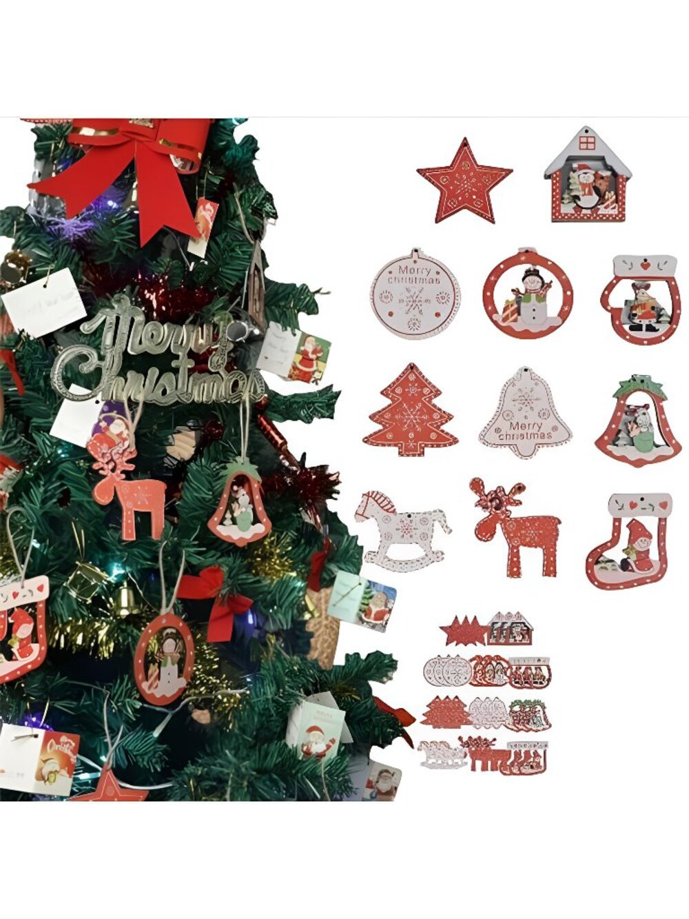 36pcs Christmas Tree Decorations Ornaments -36pcs Bell Christmas Decorations